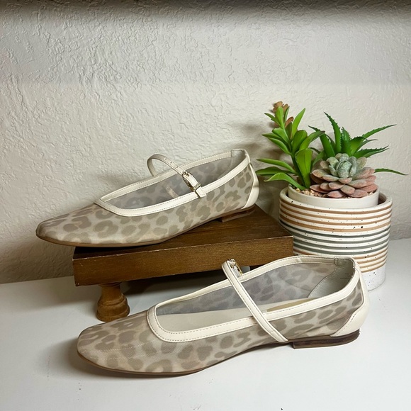 Dolce Vita Mesh Leopard Print Mary Jane Flats - Picture 7 of 9